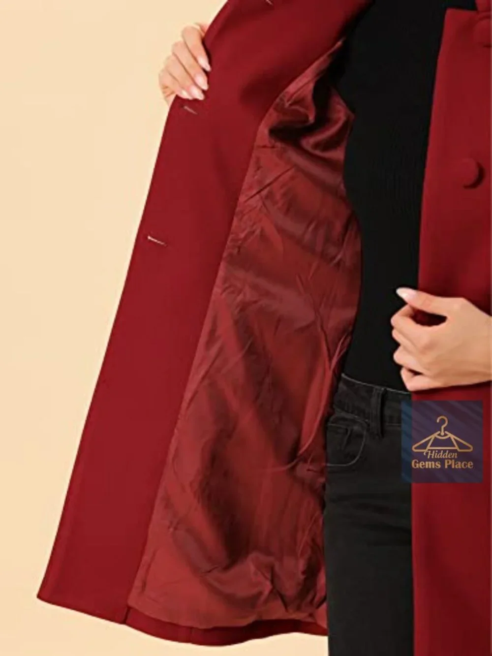 Women's Winter Mid-Long Peacoat Wool Blend Single Breasted Coat